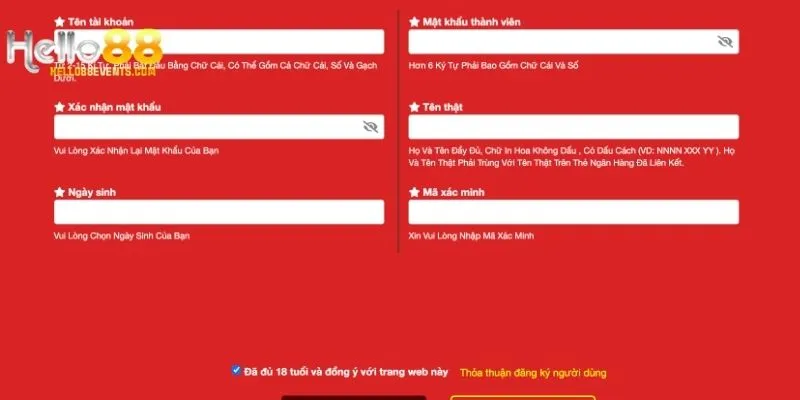 Hướng dẫn cách bước đăng ký Hello88 chuẩn xác