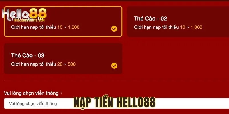 Thành viên nhanh chóng tăng số dư với thẻ cào nhà mạng